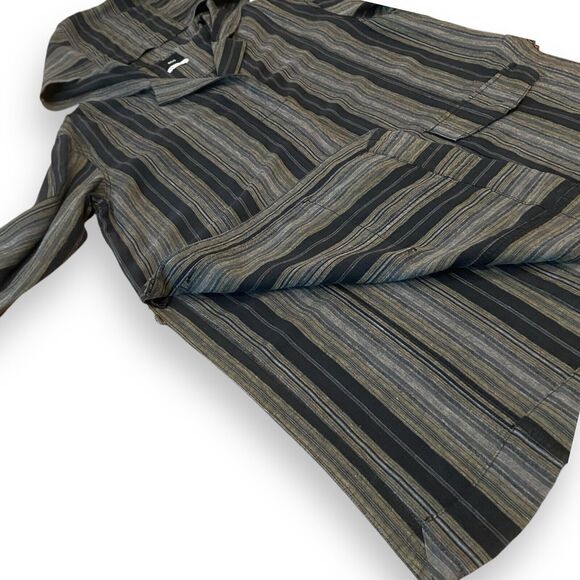 Urban Outfitters BDG Multicolor Stripe Oversized Lagenlook Hooded Jacket Size S - Picture 8 of 12